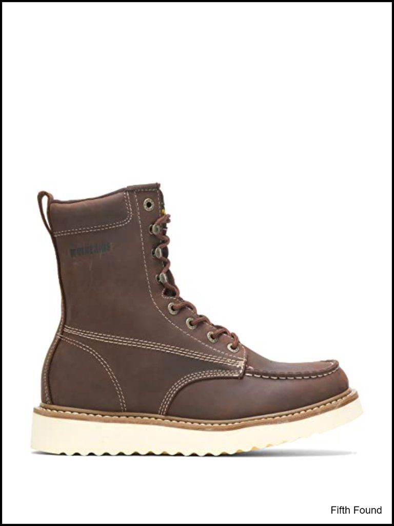 Genuine Full-Grain Leather 8" Soft Toe Wedge Boot